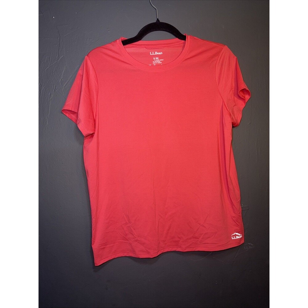 LL Bean T-Shirt Multisport Tech S Pink Short Sleeve Crew Neck Workout